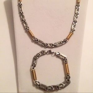 Men set gold and silver.